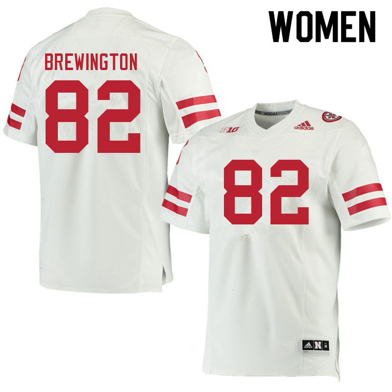 Women #82 Chancellor Brewington Nebraska Cornhuskers College Football Jerseys Sale-White